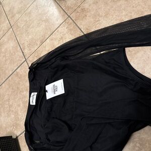 Princess Polly Black Mesh Sleeve Bodysuit